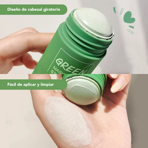 Mascarilla de té verde para la cara, barro de limpieza profunda, mascarilla de arcilla purificante de té verde para eliminar puntos negros, antiacné