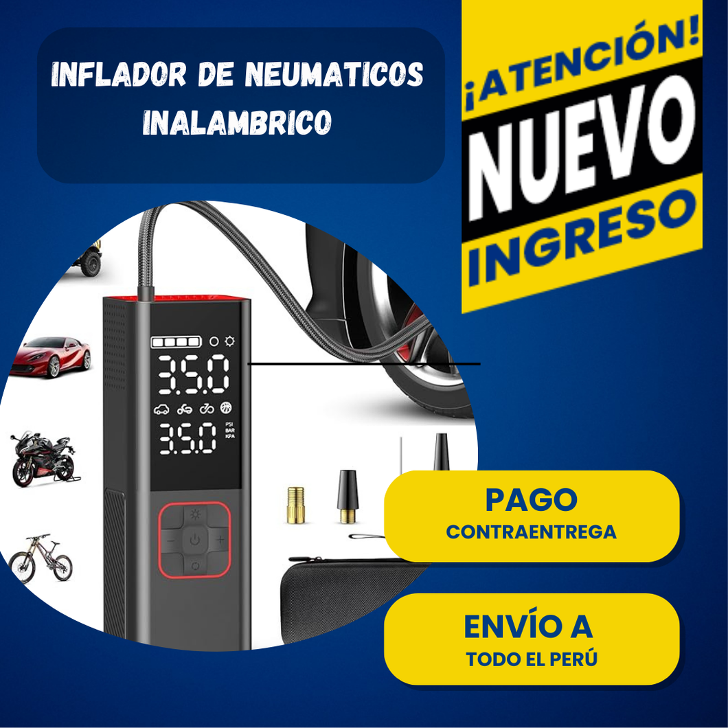 Inflador de neumáticos, compresor de aire portátil de 20000 mAh y bomba de neumáticos inalámbrica 4 veces más rápida para automóvil, bicicleta, motocicleta, pelota, con manómetro de presión.